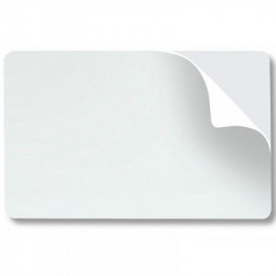 Tarjetas PVC blanca 10 mls con adhesivo ( Caja de 500 )