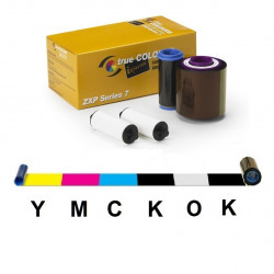 Ribbon color ZEBRA 800077-748 6 paneles YMCKOK 250 impresiones para ZXP ...