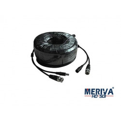 Cable Siamés de 18 mts, Video HD y Energia MERIVA MVA-HDCB18 negro