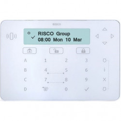 RISCO RPKEL0WT000A : Teclado blanco elegante para programación ARMADO y DESARMADO de alarma RISCO LIGTHSYS