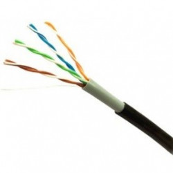 SAXXON OUTP5ECCAEXT - Cable UTP CCA / Cat 5e / Color negro / Exterior / 305 m / 4 Pares / Doble forro