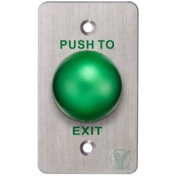 YLI PBK818A - Botón de salida en acero inoxidable 304 / Contacto de salida NO y NC / Amplia compatibilidad / Botón color verde