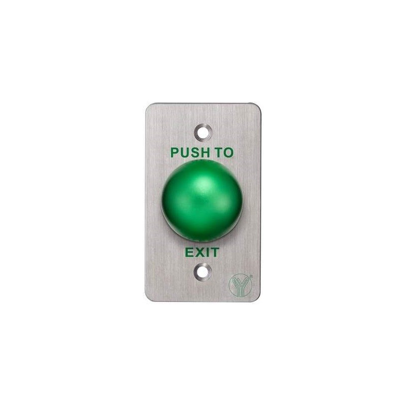 YLI PBK818A - Botón de salida en aceroi inoxidable 304 / Contacto de salida NO y NC / Amplia compatibilidad / Botón color verde