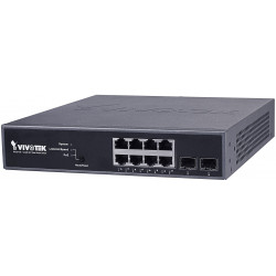 VIVOTEK AWGEV104B130 - Switch POE 8 puertos Full GIGABIT/2 puertos GE SFP/130W totales /WEB SMART/ 30W por puerto / VIVOCAM