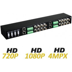 Transceptor pasivo de 16 canales de video UTEPO UTP116PHD : HDCVI / TVI / AHD/ CVBS/ 370 mts a 720P/ 100 mts a 1080P y 4MP