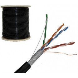 SAXXON OFTPCAT5ECOPE305N : Cable blindado FTP 100% COBRE/ Cat. 5E / Negro / Exterior / 305 mts /  CCTV / Redes de datos