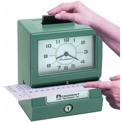 Reloj checador ACROPRINT 125QL4 electromecánico / impresión izquierda carga pesada - utiliza tarjetas T6 quincenales, T5 semanal