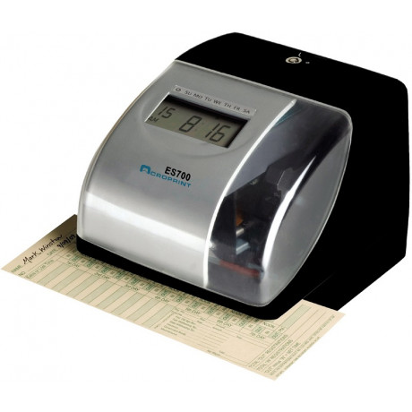 Reloj checador ACROPRINT ES700 electrónico y estampador de documentos, utiliza tarjetas T5, T6, T7, T10