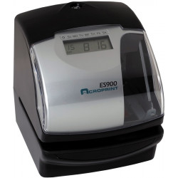 Reloj checador ACROPRINT ES900 electrónico, foliador y estampador de documentos, utiliza tarjetas T5, T6, T7, T10