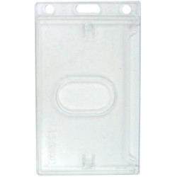 Portagafete rígido vertical transparente para credencial 6.198 x 10.49 cm con grosor de 0.30 milésimas