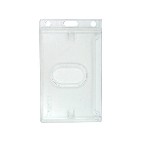 Portagafete rígido vertical transparente para credencial 6.198 x 10.49 cm con grosor de 0.30 milésimas