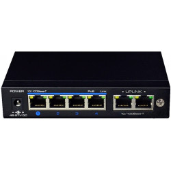 UTEPO UTP3SW04TP60 Switch PoE / No administrable / 4 Ptos PoE fast ethernet / 2 Ptos fast ethernet / 802.3af&AT / Modo CCTV