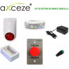 Kit de botón de pánico sencillo con 1 botón de paro de emergencia AX-L60 + 1 sirena-estrobo PAM-SL500 + 1 fuente de poder PS-