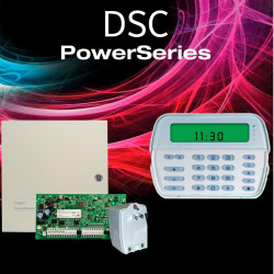 DSC POWER-ICON-SB- Paquete Power con panel PC1832PCBSPA 8 zonas cableadas expandible a 32/ Teclado ICON PK5501 Gabinete metálico