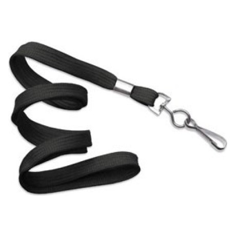 Cordón negro para gafete con gancho metálico