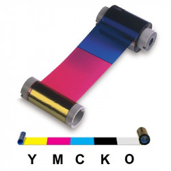 Cinta color FARGO 45623 YMCKO para DTC1500. rinde 500 imágenes