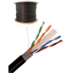 SAXXON OUTPCAT6CCAEXT- Cable UTP CCA de 305M/ Cat 6/ Exterior/ Doble forro/ Color negro