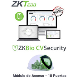 ZKTECO ZKBIOCVACP10 - Licencia Vitalicia para 10 Puertas en Control de Acceso BioCVSecurity / Hasta 30 000 Usuarios