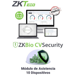 ZKTECO ZKBIOCVTAP10 - Modulo Vitalicio de Asistencia para BioCVSecurity para 10 puntos de asistencia / Hasta 30 000 Usuarios