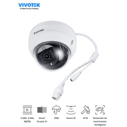 VIVOTEK FD9369 - Cámara IP domo para exterior 2 MP / Lente Fijo 2.8mm/H265/Smart IR 30mts/ Smart Motion/ Micrófono Integrado